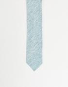 Asos Design Textured Slim Tie With Polka Dots In Sage Green