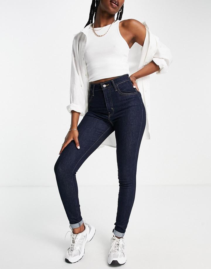 Levi Mile High Super Skinny Jeans In Dark Wash-blues