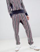 Champion Reverse Weave Sweatpants With All Over Print In Navy - Navy