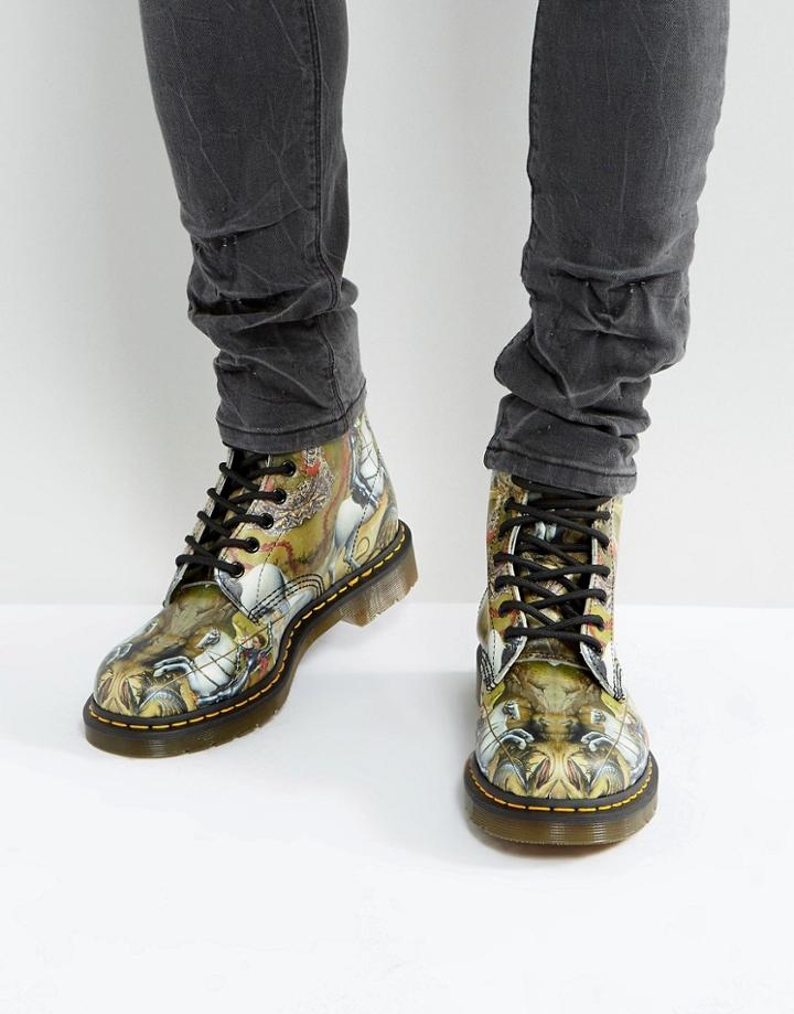 Dr Martens 1460 George & Dragon Print 8 Eye Boots - Multi