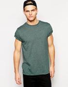 Asos T-shirt With Rolled Sleeve Skater Fit