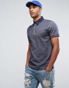 Another Influence Pique Polo With Contrast Polo - Navy