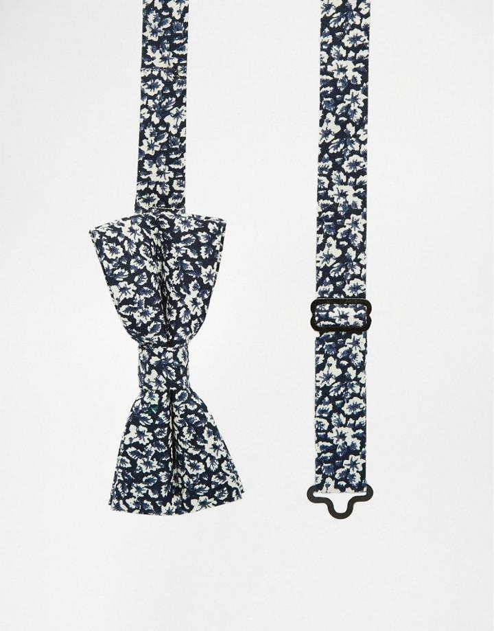 Noose & Monkey Printed Bow Tie - Blue