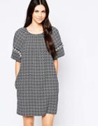 See By Chloe Dress In Abstract Pattern - Navy