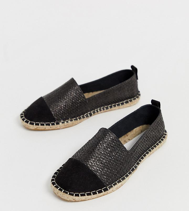 Asos Design Wide Fit Jacey Espadrilles - Black
