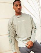 Asos Dark Future Oversized Sweatshirt With Butterfly Print-grey