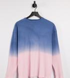 Collusion Unisex Oversized Long Sleeve Ribbed T-shirt In Ombre-multi