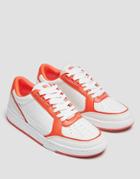 Pull & Bear Sneakers In White And Red-multi
