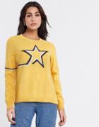 Only Alma Star Print Sweater In Yellow