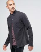 Only & Sons Heavy Jersey Shirt With Press Stud Front - Black