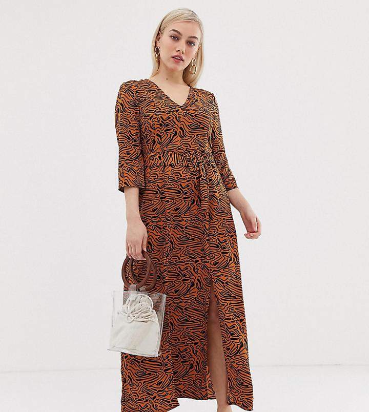 Vero Moda Petite Abstract Animal Maxi Dress - Multi