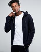 All Saints Zip Hoodie With Chest Branding - Navy