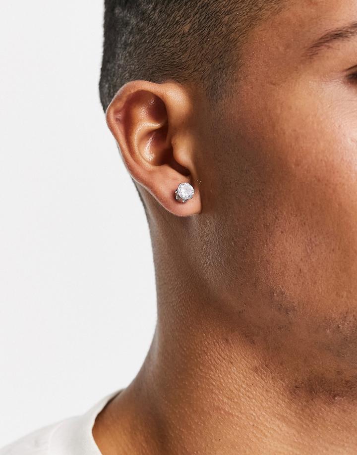 Topman Crystal Stud Earrings-silver