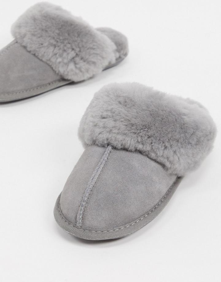 Sheepskin By Totes Mule Slippers In Gray-grey