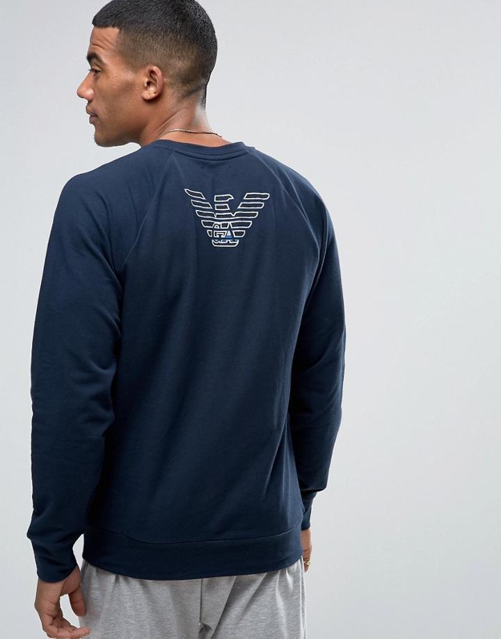 Emporio Armani Sweat With Back Logo - Navy