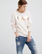 Puma Logo Boyfriend Sweatshirt - Beige