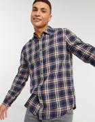 Topman Plaid Shirt In Navy And Purple