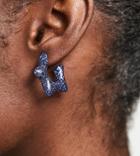 Reclaimed Vintage Inspired Star Earrings In Navy Glitter Resin