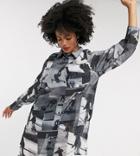 Collusion Skateboard Photographic Shirt Dress-black