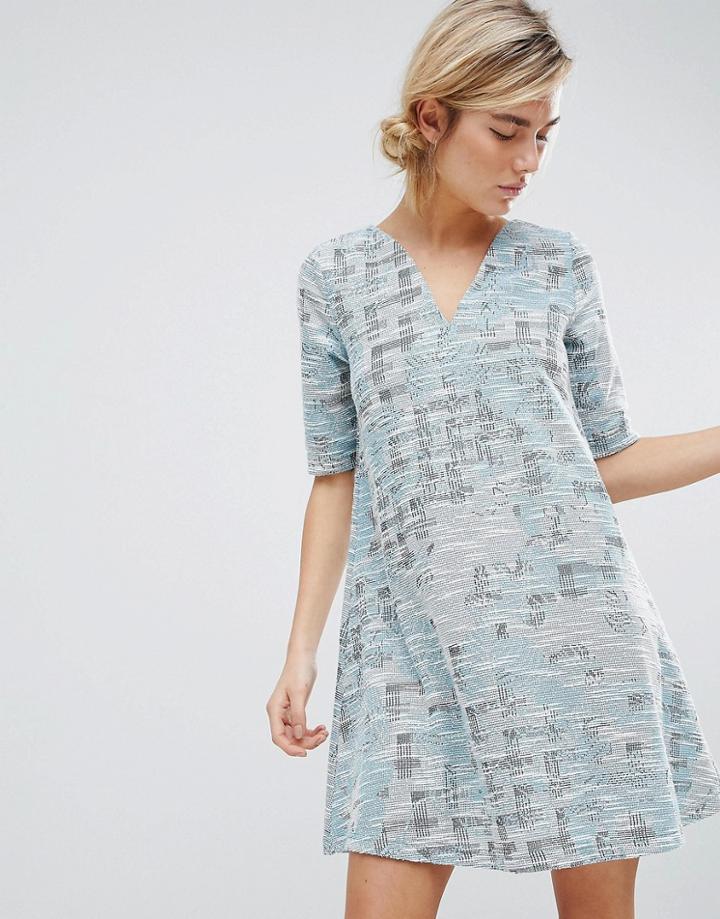 See U Soon Dress In Tapestry Weave Fabric - Blue