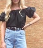 Collusion Off The Shoulder Top In Black