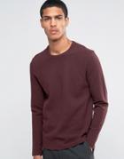 Selected Homme Ribbed Crew Neck Sweat - Red