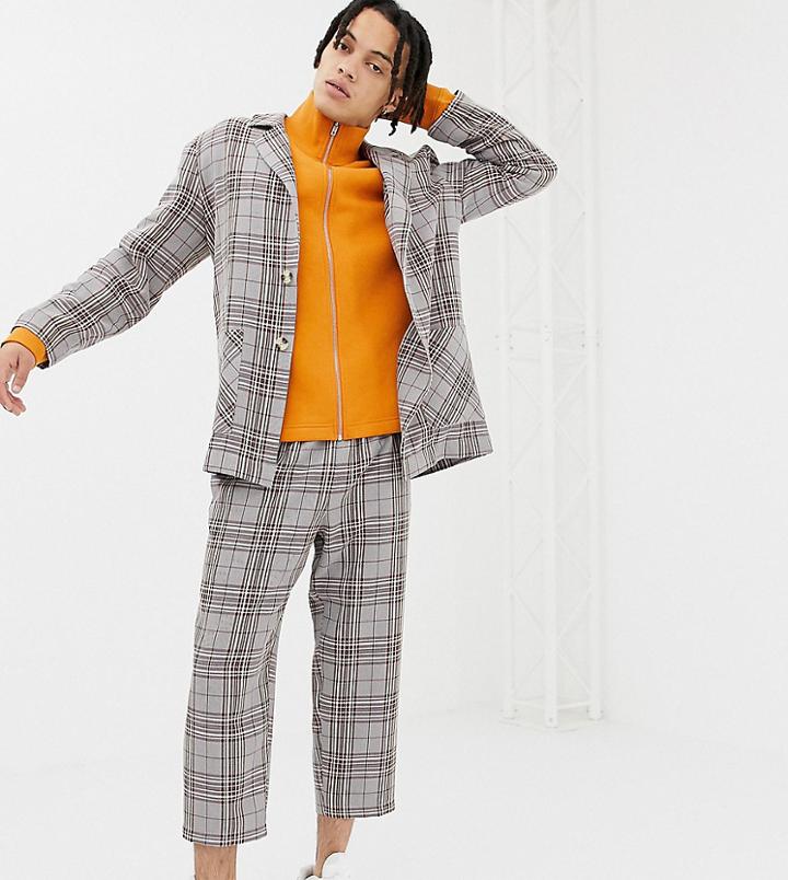Reclaimed Vintage Relaxed Check Blazer - Gray