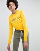 Fila Oversized Long Sleeved T-shirt With Chest Logo - Yellow
