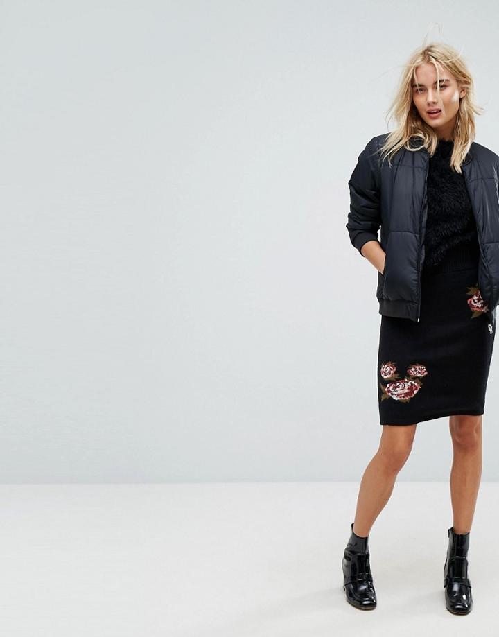 Vero Moda Floral Printed Skirt - Black