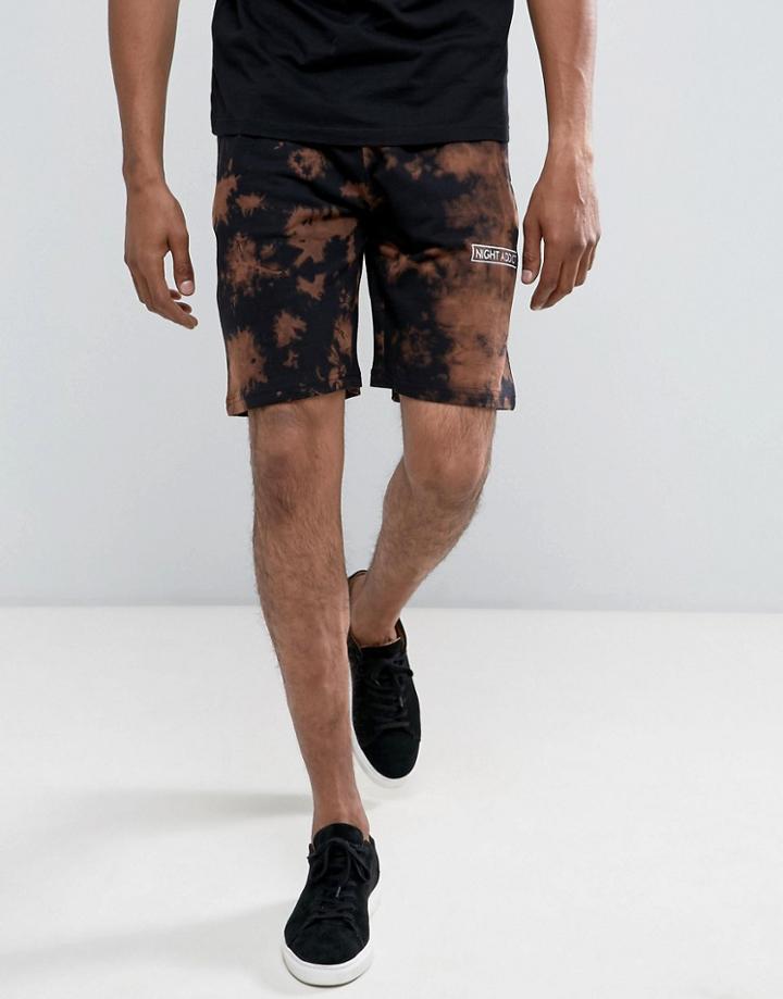 Night Addict Tie Dye Shorts - Black