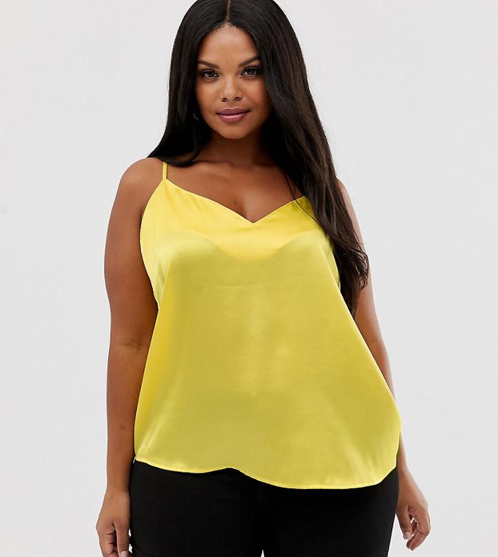 Asos Design Curve Satin Cami-yellow