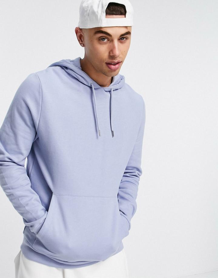 Asos Design Organic Hoodie In Blue-blues