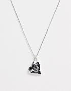 Krystal London Swarovski Crystal Large Sweetheart Pendant On Chain (silver Night)-gray