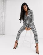 Asos Design Jersey Dogstooth Suit Pants-multi