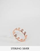 Asos Rose Gold Plated Sterling Silver Swirl Crown Ring - Copper