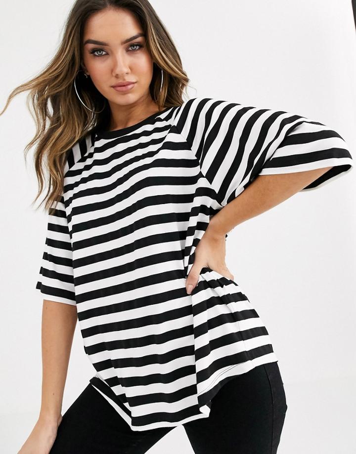 Asos Design Oversized Boxy T-shirt In Stripe