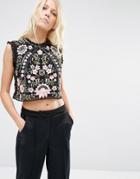 Needle & Thread Embroidery Lace Top - Black