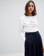 Cheap Monday Beside Language Long Sleeved T-shirt - White