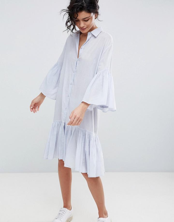 2ndday Cotton Shirt Dress - Blue