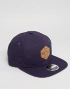 New Era 9fifty Snapback Cap With Canvas Hex Patch - Navy