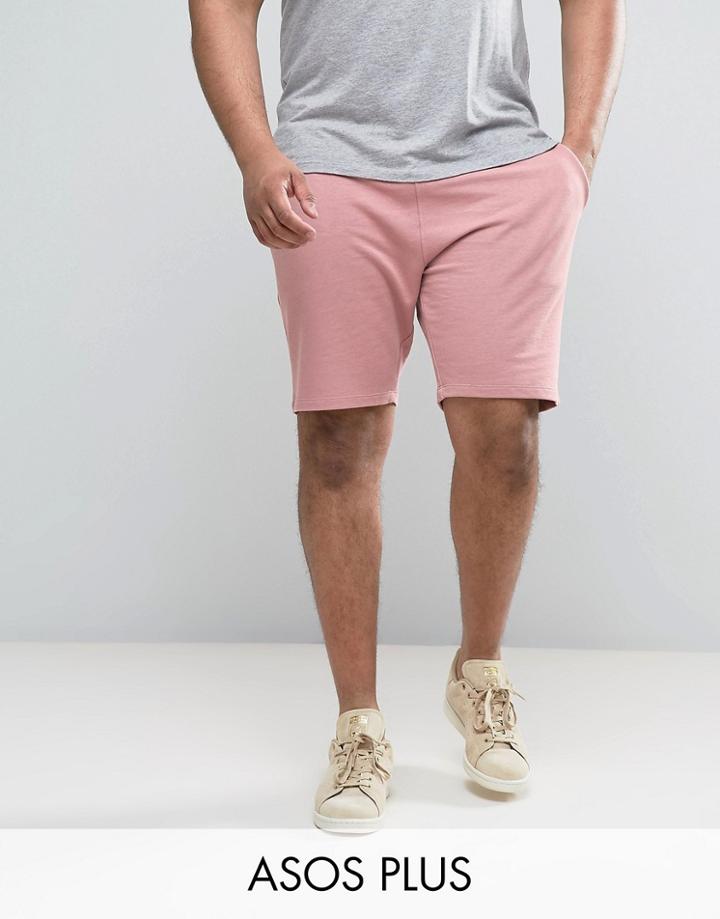 Asos Plus Skinny Jersey Shorts In Pink - Pink