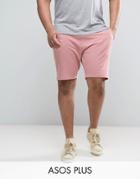 Asos Plus Skinny Jersey Shorts In Pink - Pink