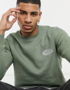 Jack & Jones Originals Crew Neck Sweatshirt With Block Logo In Khaki-green