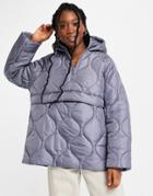 Asos Design Oversized Quilted Puffer Jacket In Lilac-blues