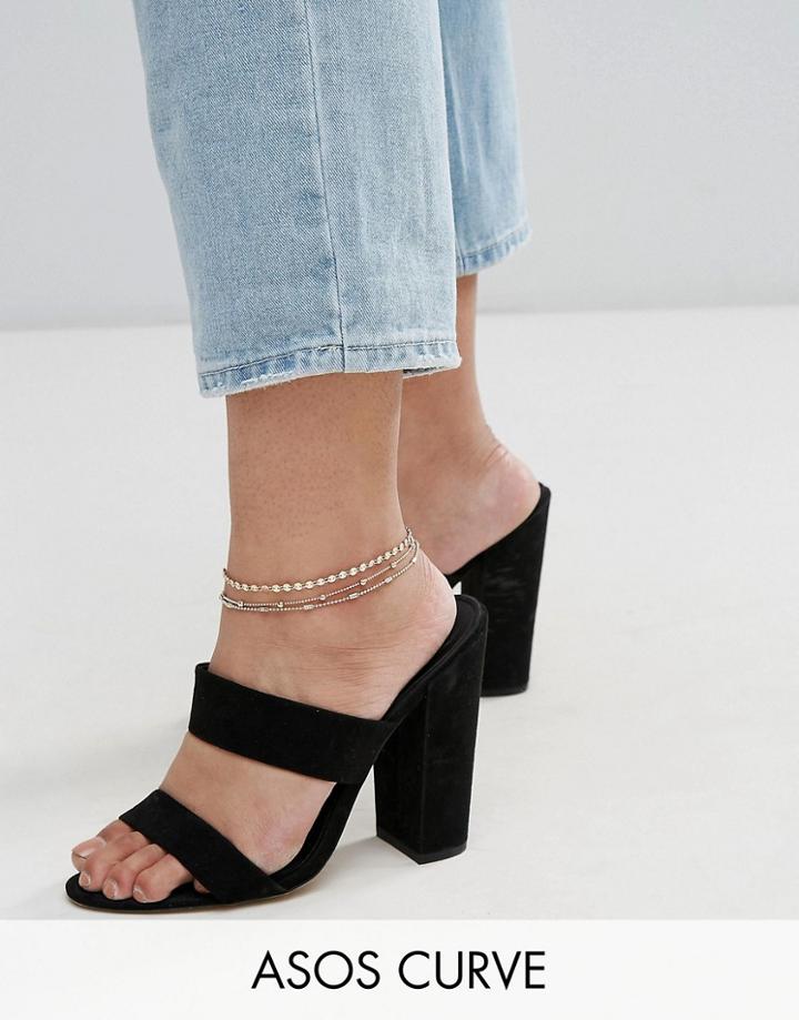 Asos Curve Exclusive Pack Of 3 Disc And Dot Dash Anklets - Gold