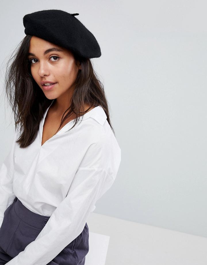 Only Wool Beret - Black