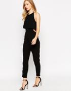 Asos Jumpsuit With Double Layer Halter - Black