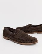 Silver Street Leather Woven Loafer In Brown - Brown