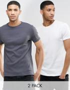 Asos Extreme Muscle T-shirt In Rib 2 Pack Save 19%