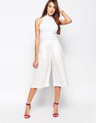 Neon Rose Midi Culottes - White